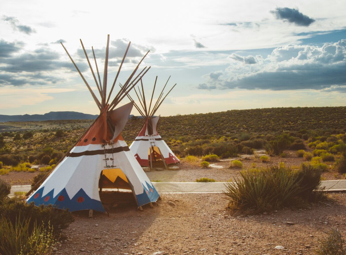 Alternativ leben in einem Tipi